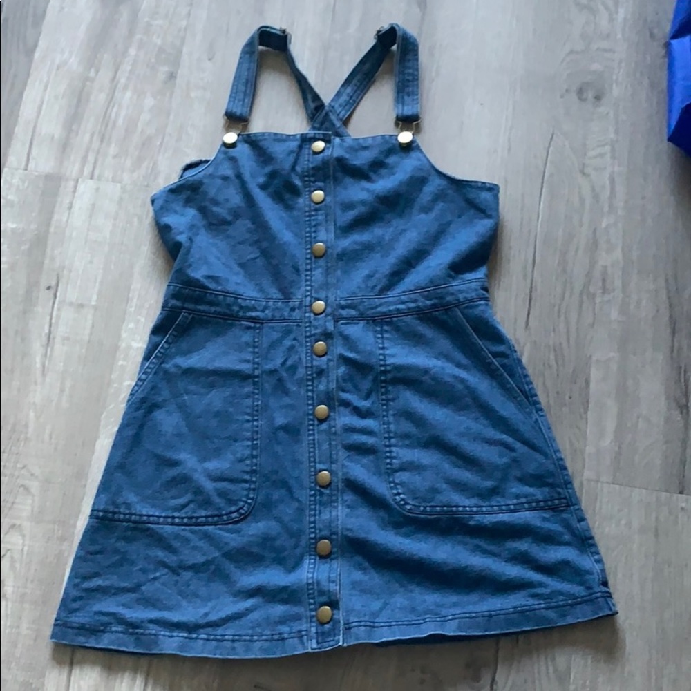 Denim Overall Dress with pockets